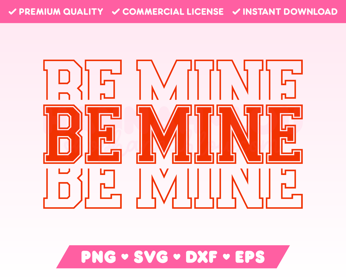 Varsity Be Mine SVG · Valentine's Day SVG Files for Cricut · Valentine's Day Sublimation Designs
