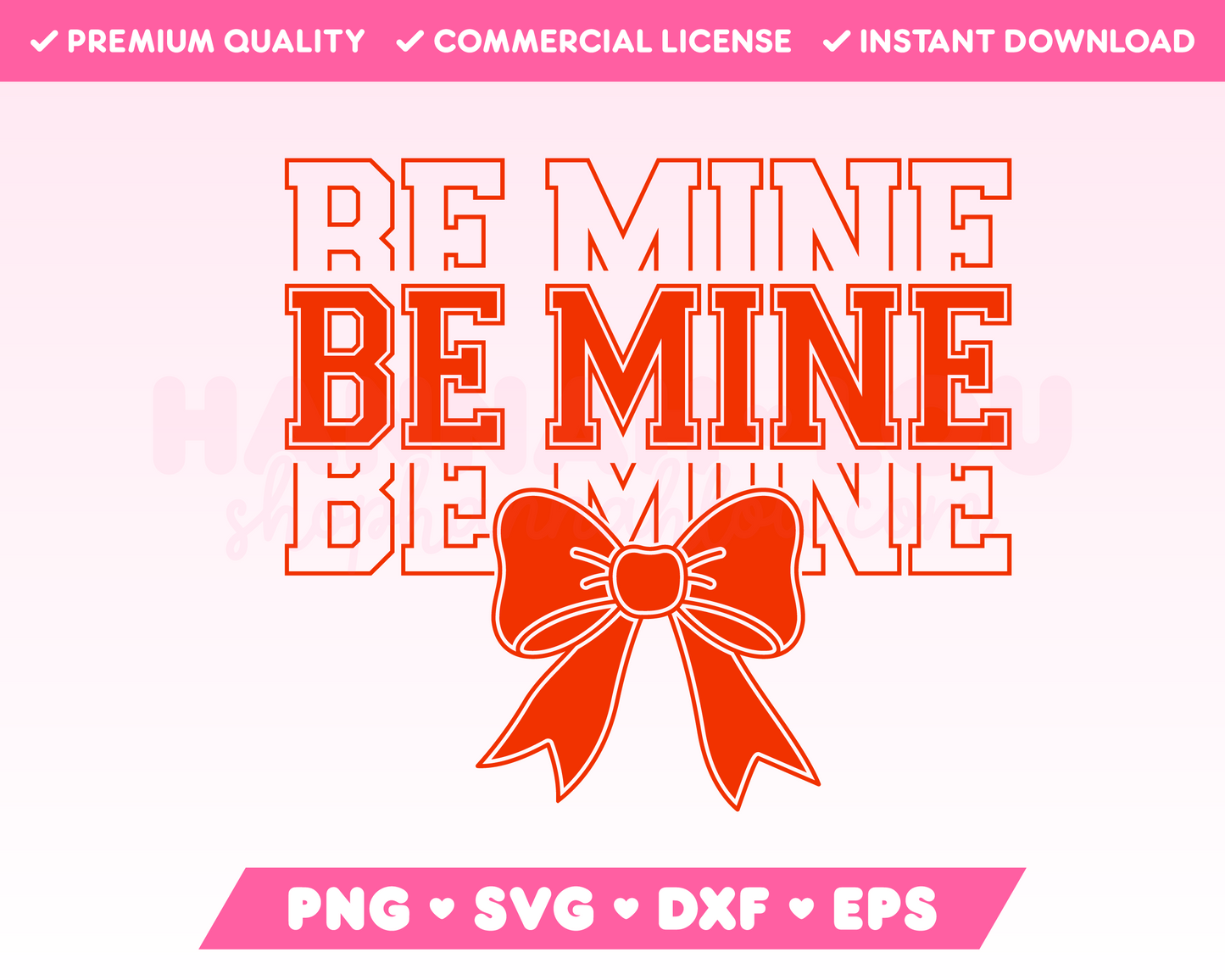 Varsity Be Mine SVG with Coquette Bow · Valentine's Day SVG Files for Cricut · Valentine's Day Sublimation Designs