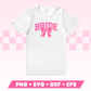 Varsity Bride with Coquette Bow SVG • Wedding SVG Files for Cricut · Wedding Sublimation Designs