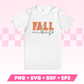 My autumnal Varsity Fall Vibes SVG is part of my Fall SVG Files for Cricut collection, and features a t-shirt with the word Fall in a college varsity font, and the word vibes in cursive on it.