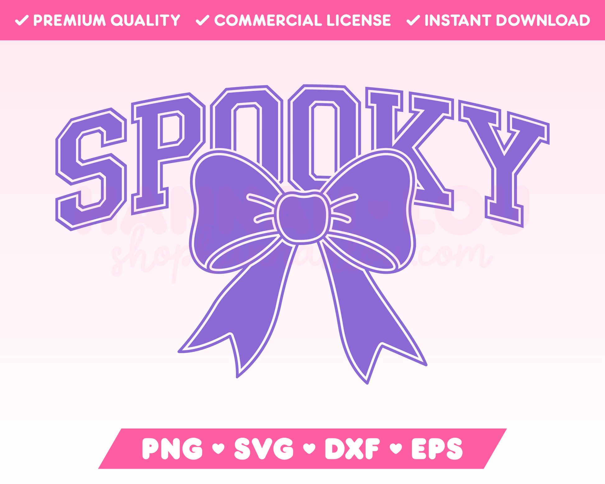 My trendy Varsity Spooky with Coquette Bow SVG is part of my Halloween SVG Files for Cricut collection, and features the word Spooky in a varsity-style font with a coquette bow.