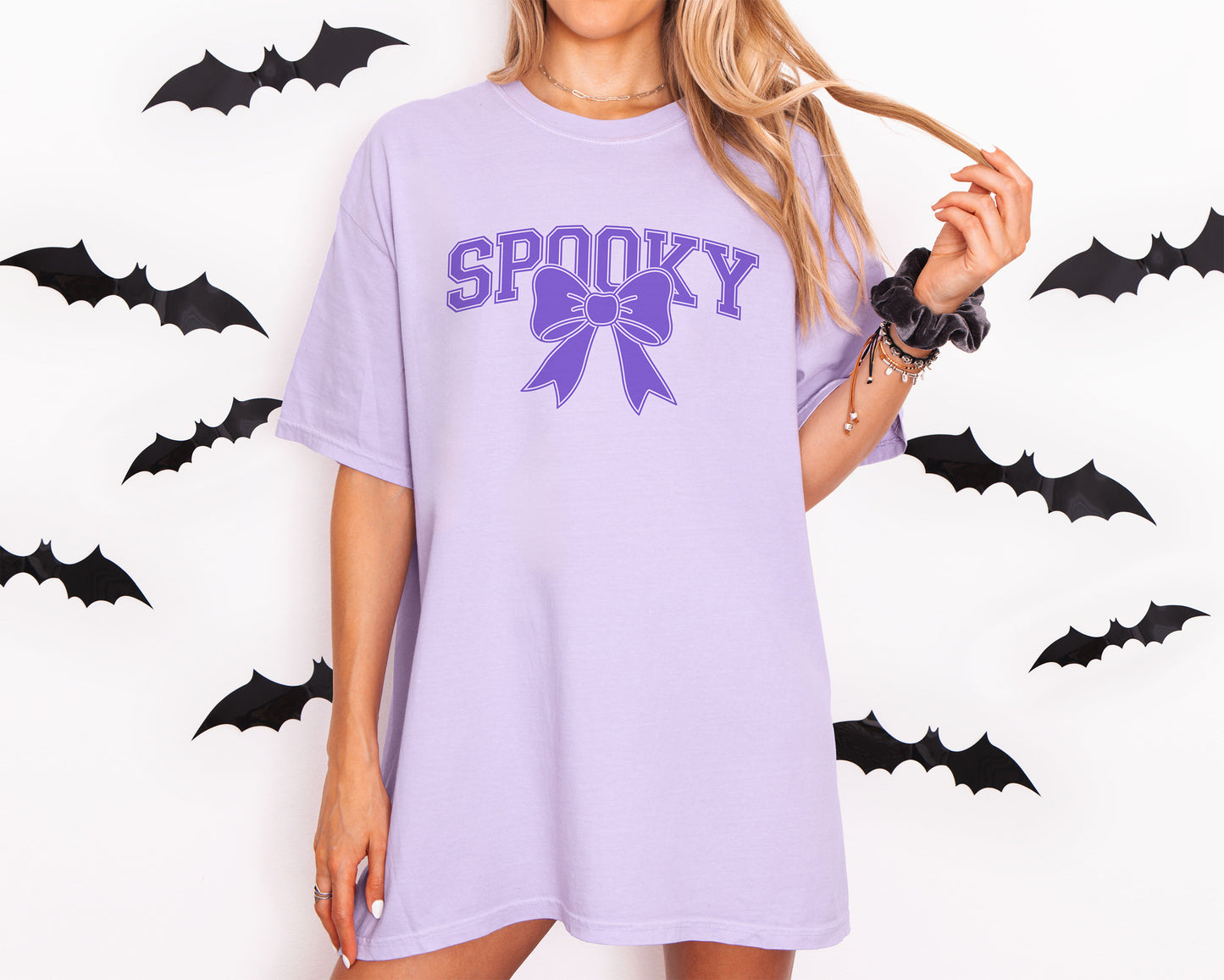 Varsity Spooky with Coquette Bow SVG • Halloween SVG Files for Cricut • Halloween Sublimation Designs