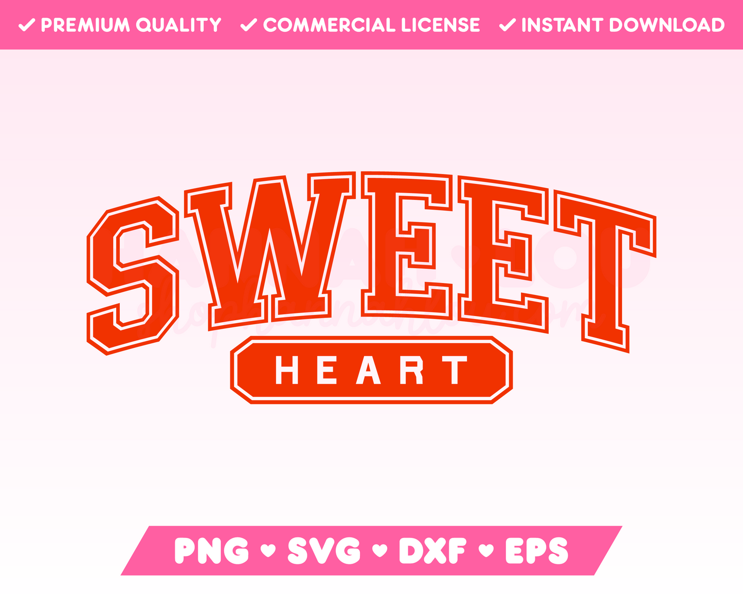 Varsity Sweetheart SVG · Valentine's Day SVG Files for Cricut · Valentine's Day Sublimation Designs