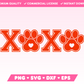 Varsity XOXO SVG with Dog Paw · Valentine's Day SVG Files for Cricut · Valentine's Day Sublimation Designs
