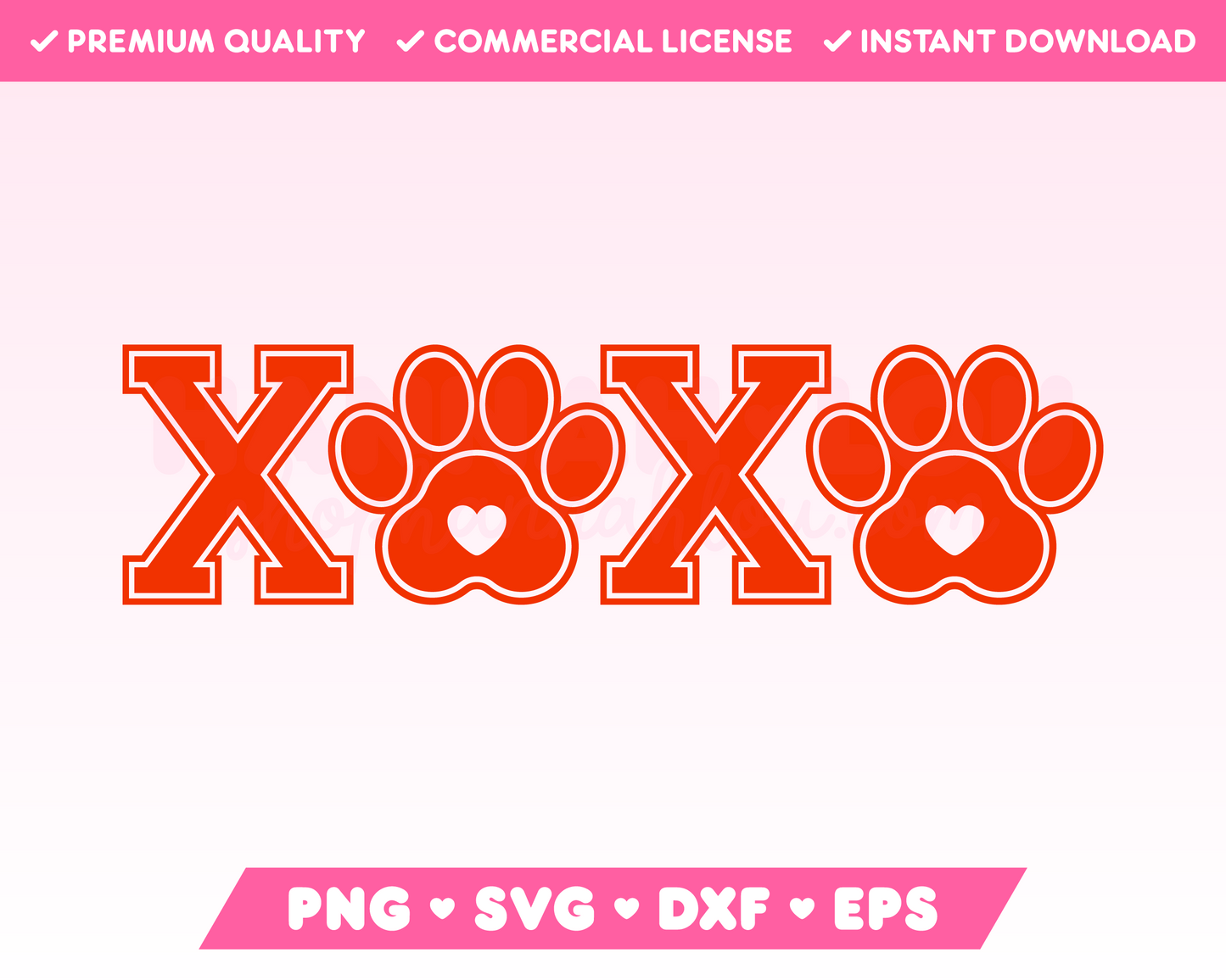 Varsity XOXO SVG with Dog Paw · Valentine's Day SVG Files for Cricut · Valentine's Day Sublimation Designs