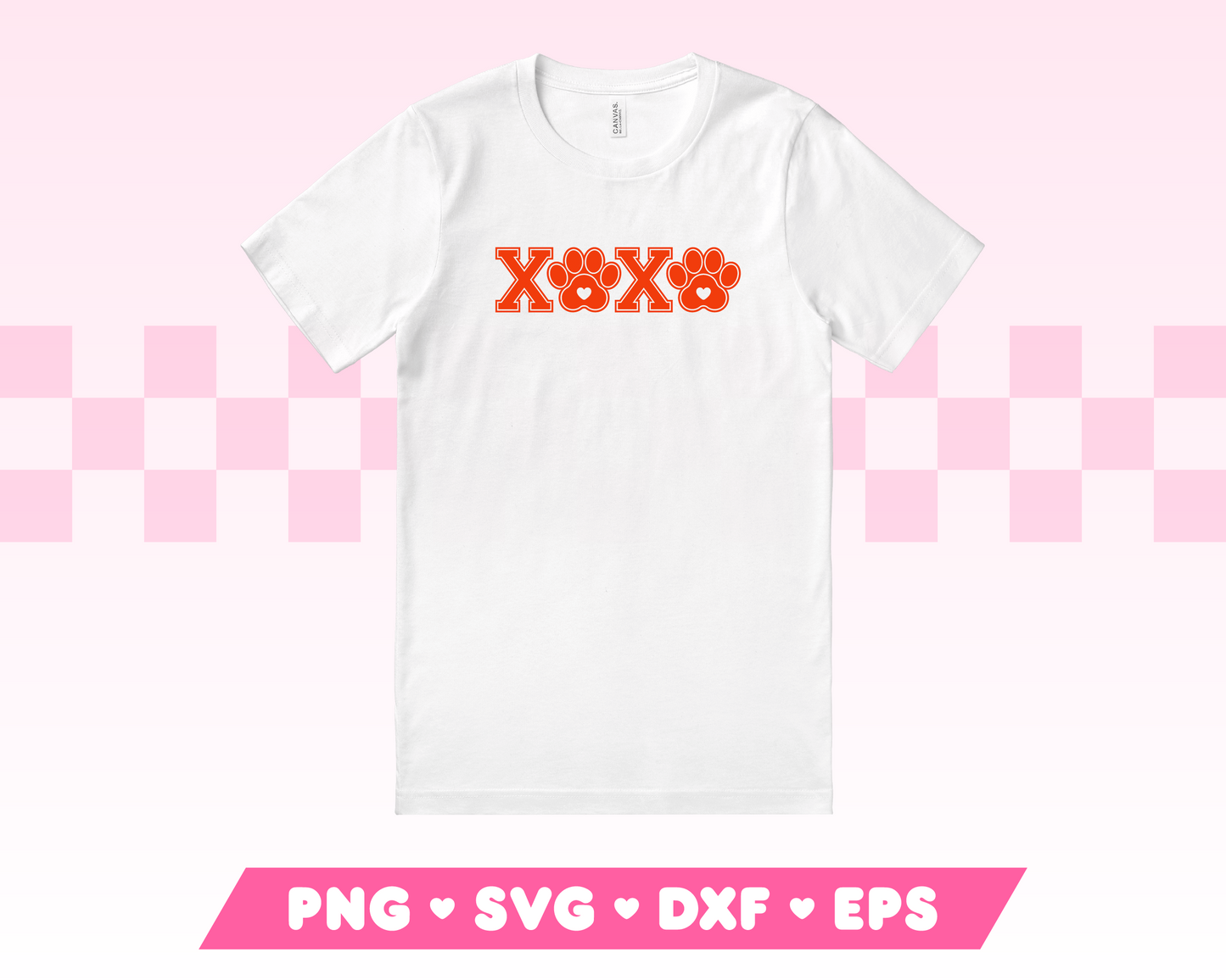 Varsity XOXO SVG with Dog Paw · Valentine's Day SVG Files for Cricut · Valentine's Day Sublimation Designs