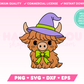 Witch Highland Cow SVG · Halloween SVG Files for Cricut · Halloween Sublimation Designs