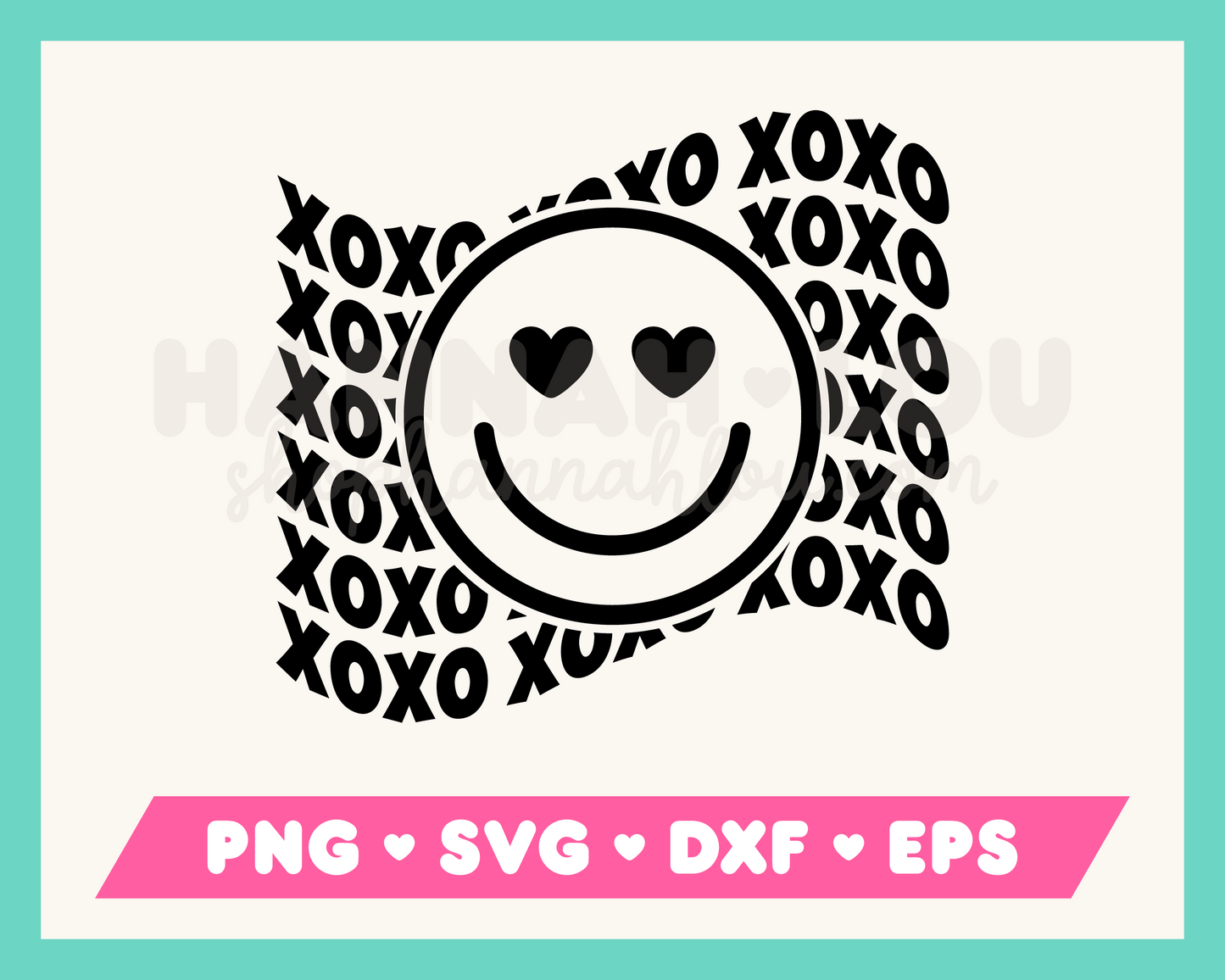 XOXO Heart Eyes SVG