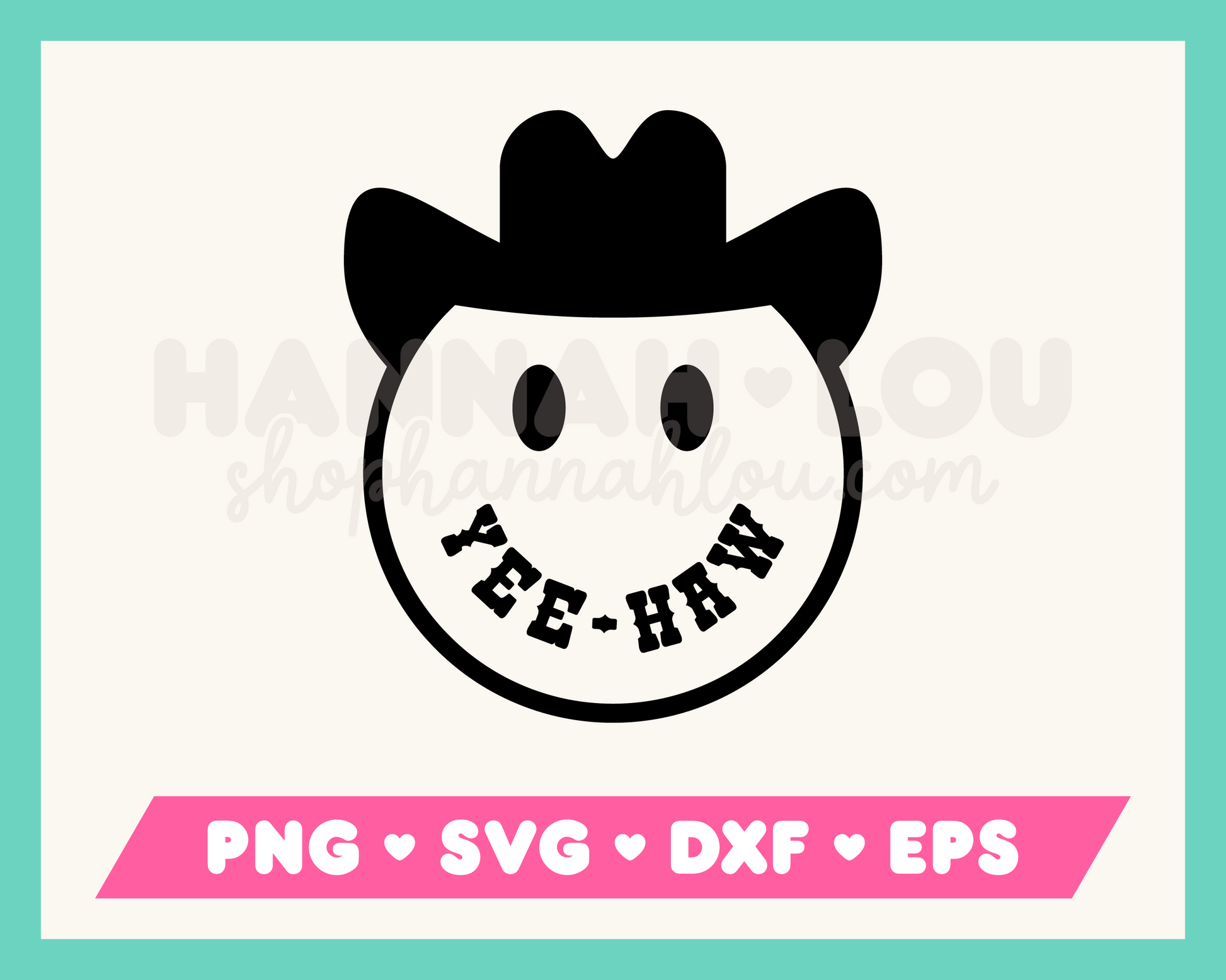 Yee-Haw Cowboy SVG Outline