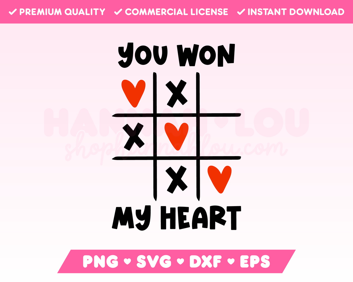 You Won My Heart Tic-Tac-Toe SVG · Valentine's Day SVG Files for Cricut · Valentine's Day Sublimation Designs